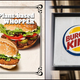On left: Vegetarian Butcher Vegan Royale and Plant-based Whopper at Burger King; on right: Burger King sign